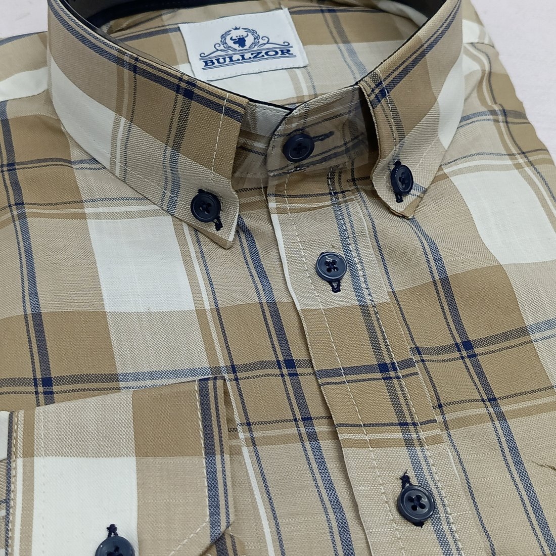 Brown & White Bold Check