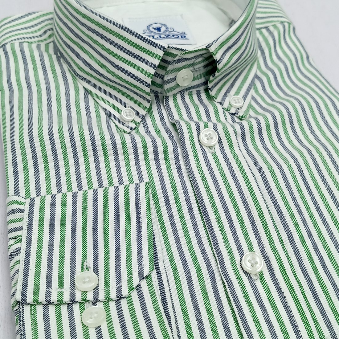 White & Green Bengal stripe