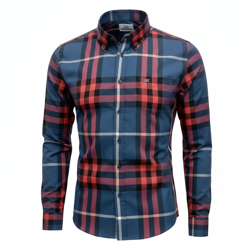 Ox Blood & Blue Check image 2